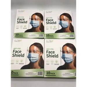 Face Shields 10-pack Barrier Comfort FLTR Pure Protection Anti-Fog Lot of 4